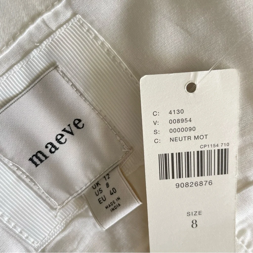 Anthropologie Maeve The Brynne 3D Cherry Mini Dress White Size 8 - Picture 15 of 16